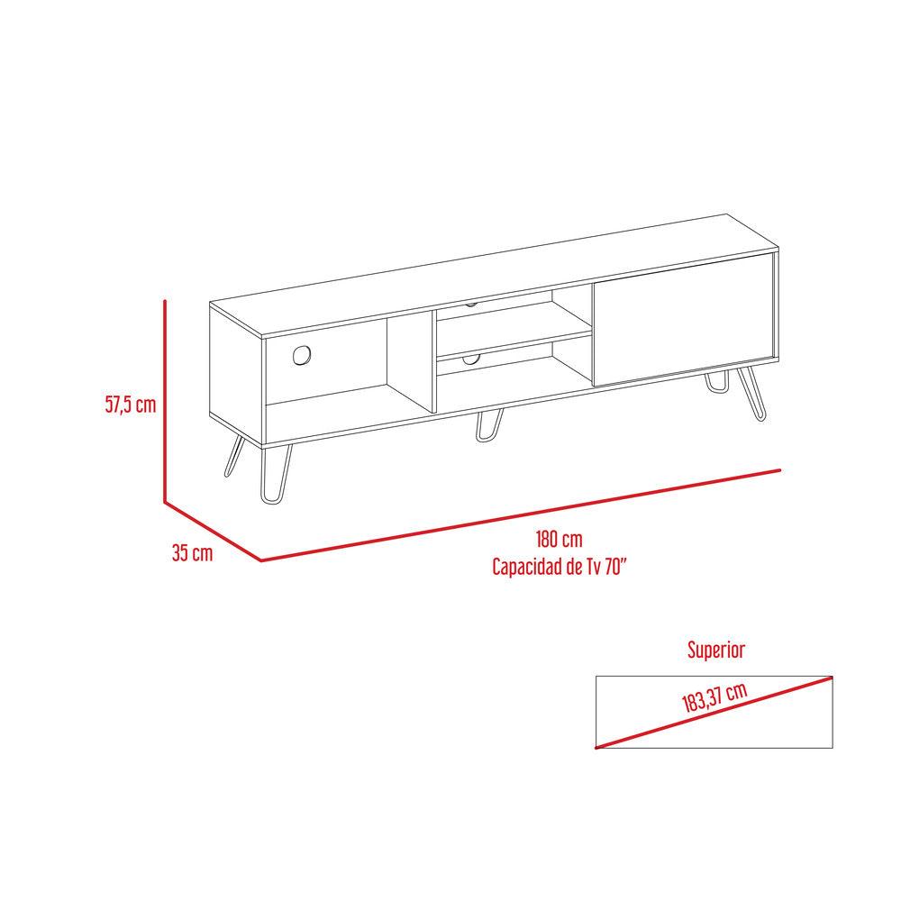 Mesa Para Tv Telmo, Nogal, con Espacio Para Tv Hasta de 75 Pulgadas ZF