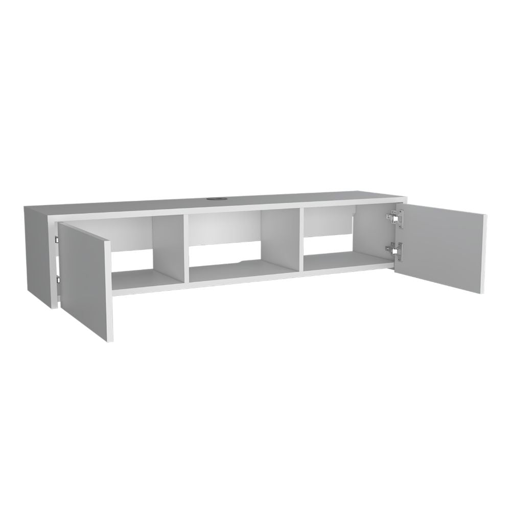 Mesa Para Tv Flotante Gleid, Blanco, con Dos Puertas Abatibles ZF