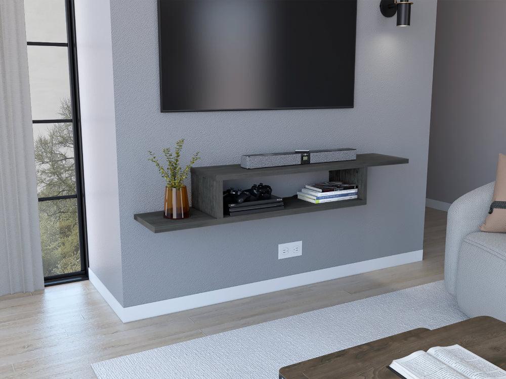 SIN INV Mesa Para Tv Flotante Dilix, Gris, con superficie para objetos decorativos