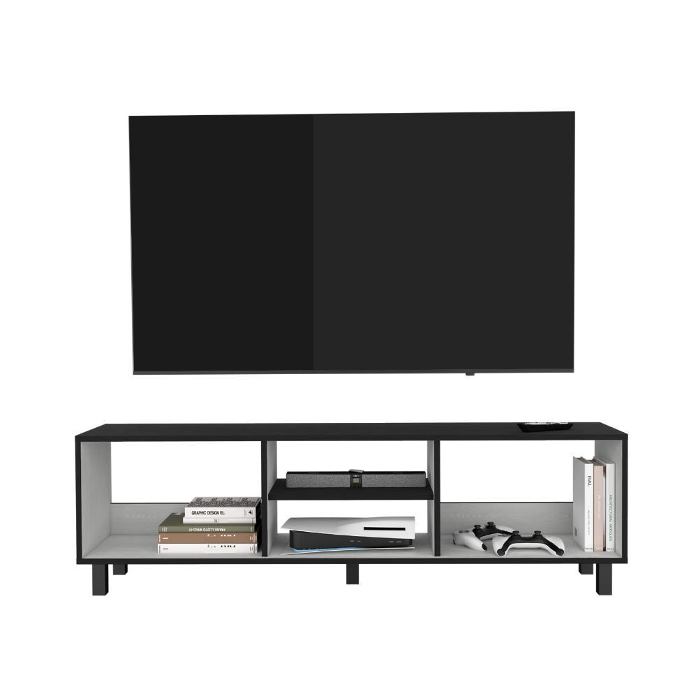 Mesa Para Tv Tunez, Wengue y Blanco, Para Televisor Hasta 70 Pulgadas