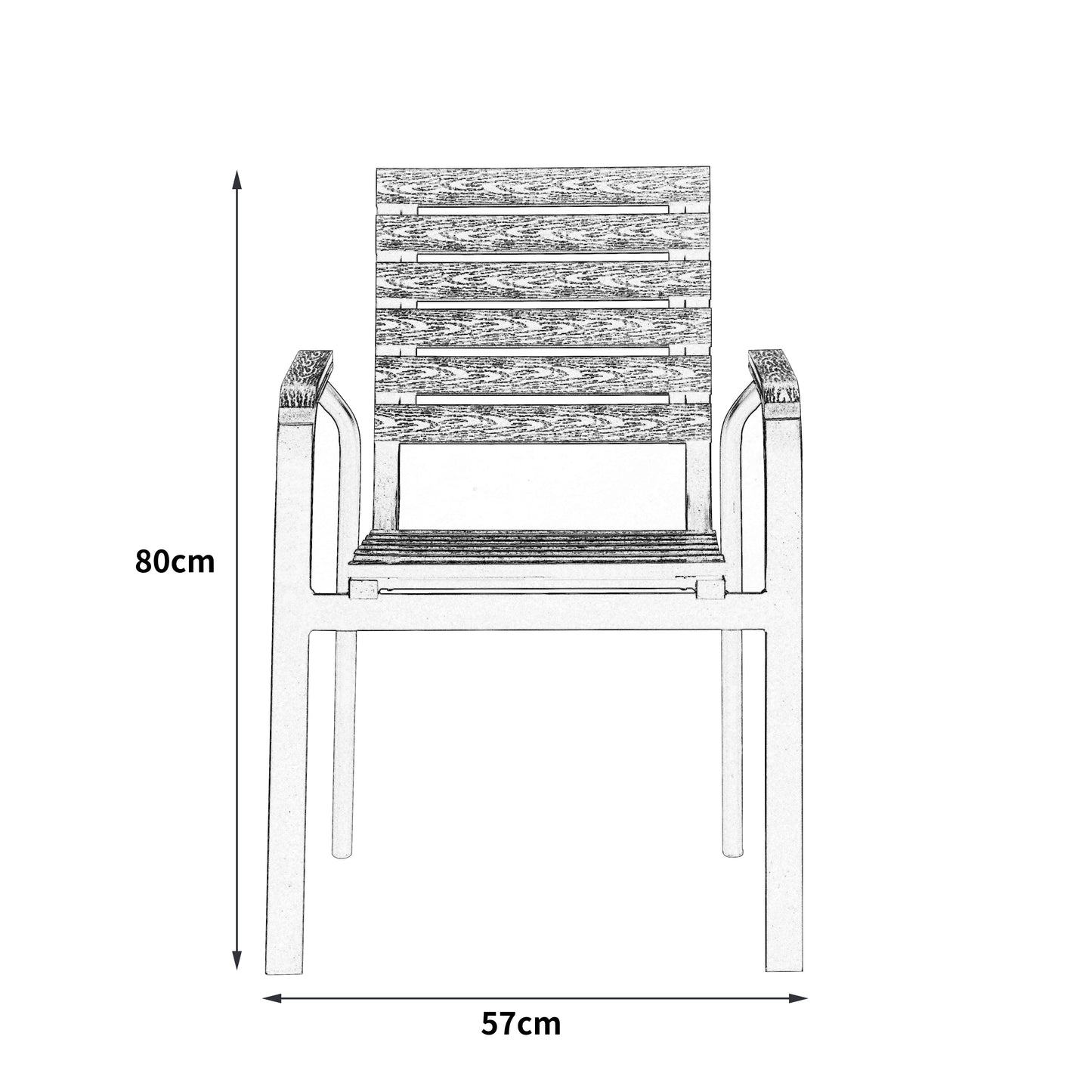 Silla Comedor Exterior Rapel Negro, con Cómodo Espaldar