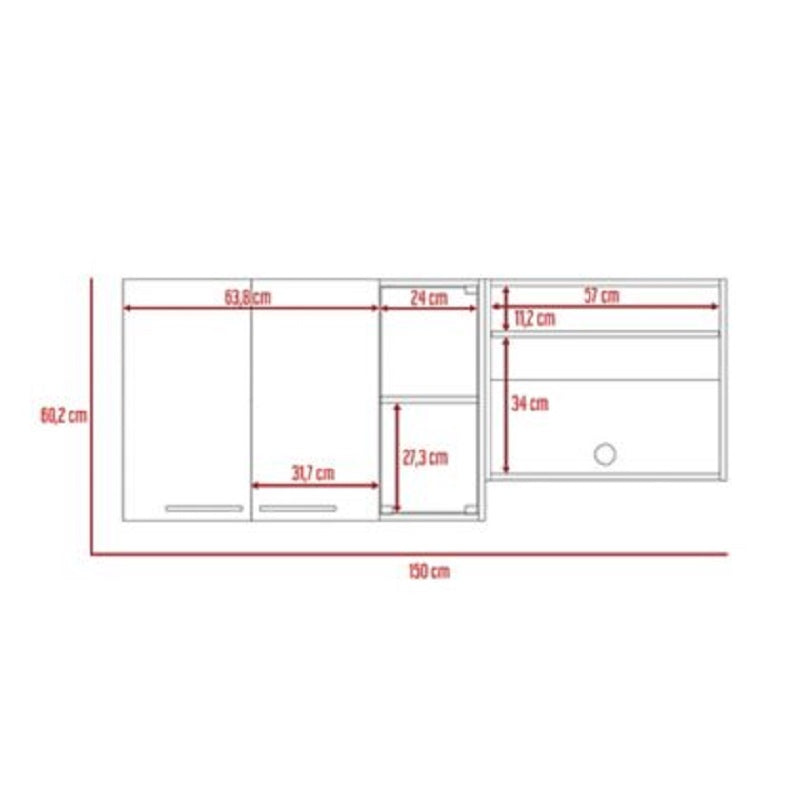 Gabinete Superior Viltex color Wengue y Blanco para Cocina.