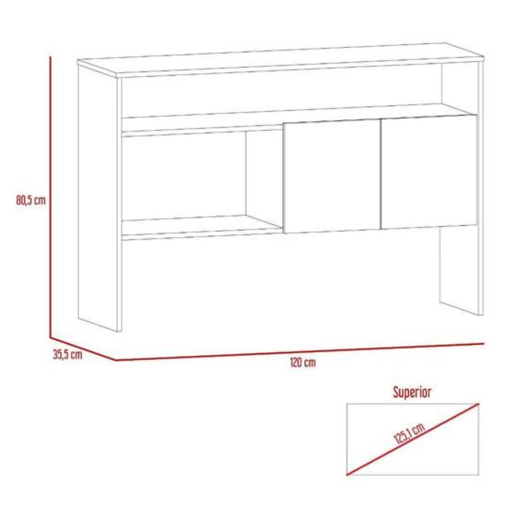 Mesa Auxiliar Clasic, Cobre y Wengue, con dos puertas y dos entrepaños