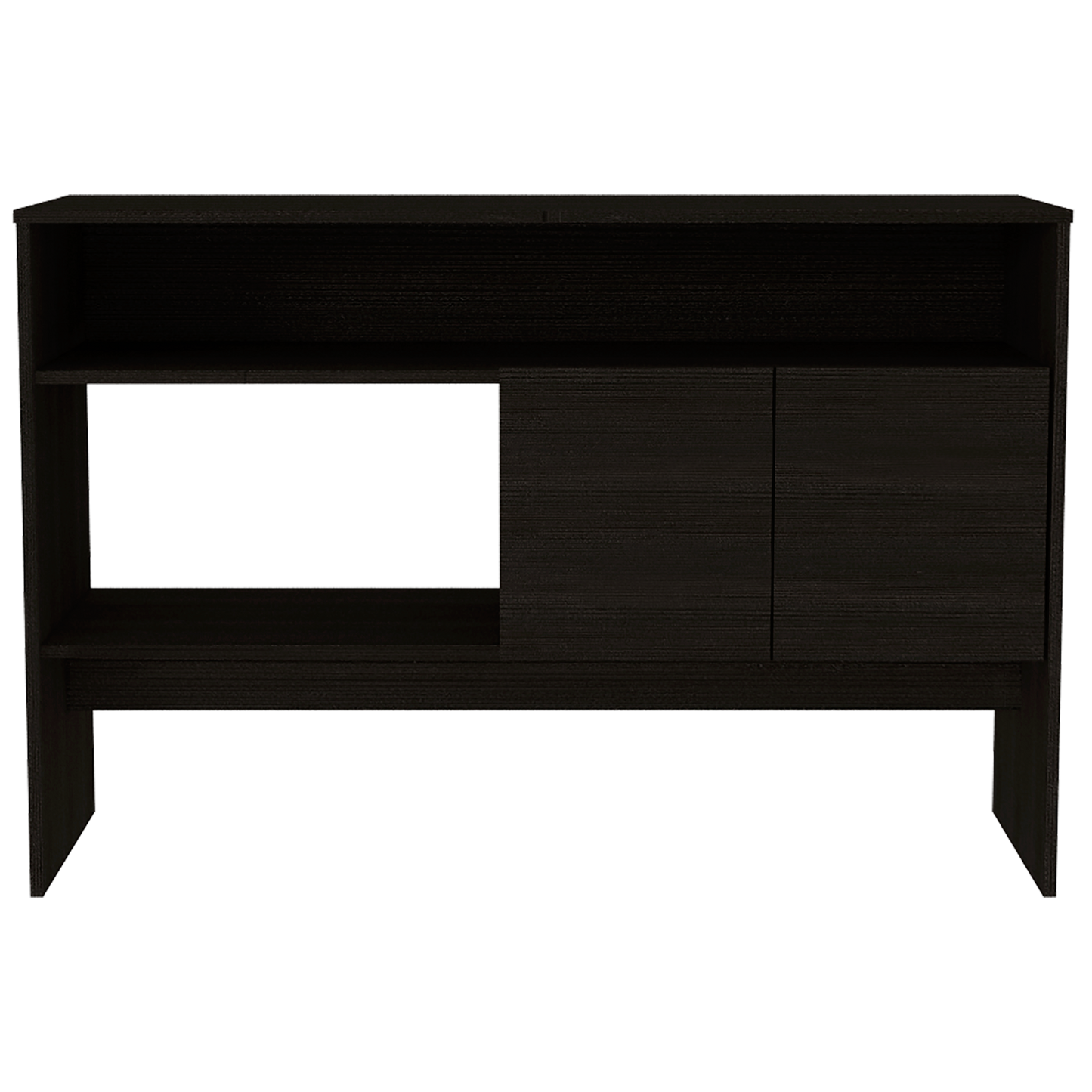 Mueble Recibidor Clasic, Wengue,  con variedad de entrepaños