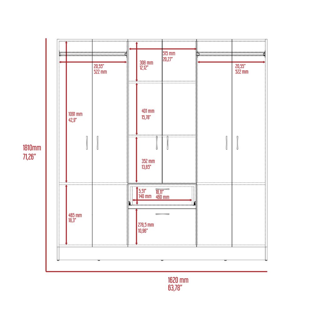 Combo para Habitación Lautaro, incluye Closet y Mesa de noche.