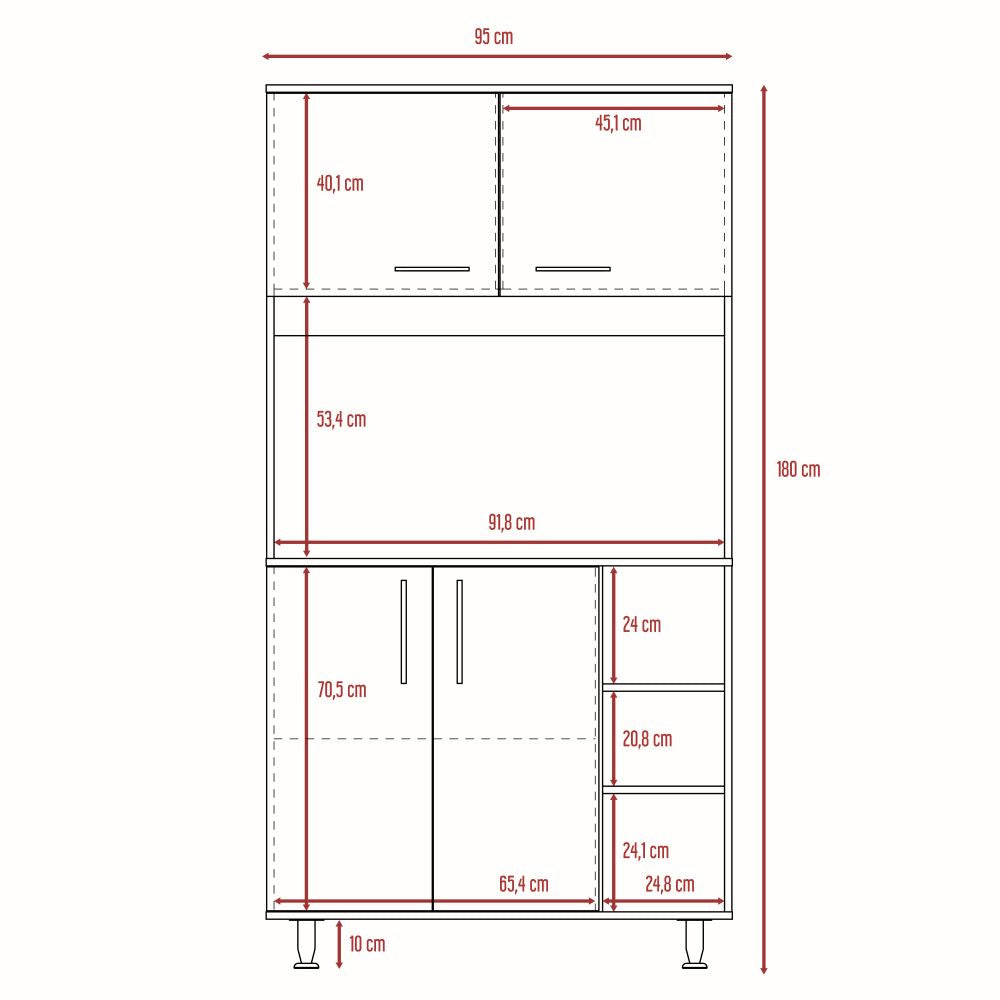 Alacena Everton, Blanco, con Cuatro Puertas y Patas de Acero  ZF