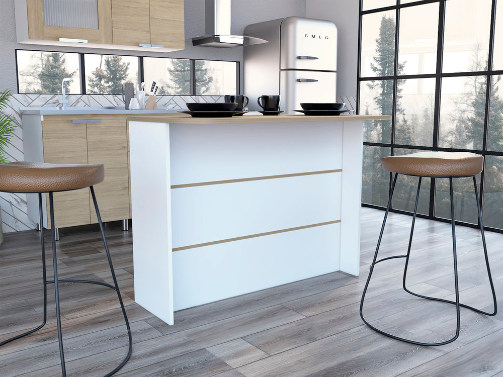 Barra de Cocina Diamante, Blanco Marqueza y Beige, Con Amplia Superficie ZF