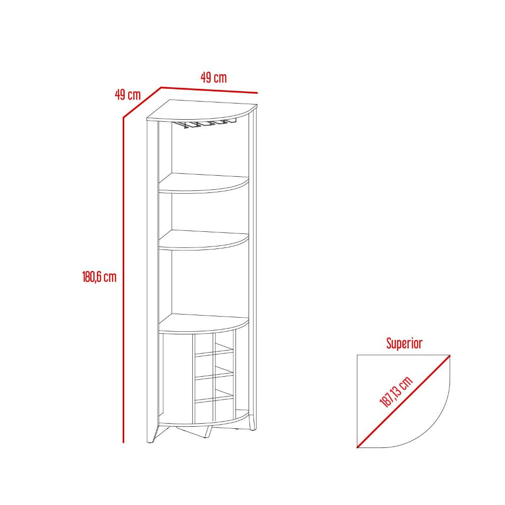 Bar Esquinero Sarume, Wengue, Con Amplio Espacio de Almacenamiento y Porta Copas