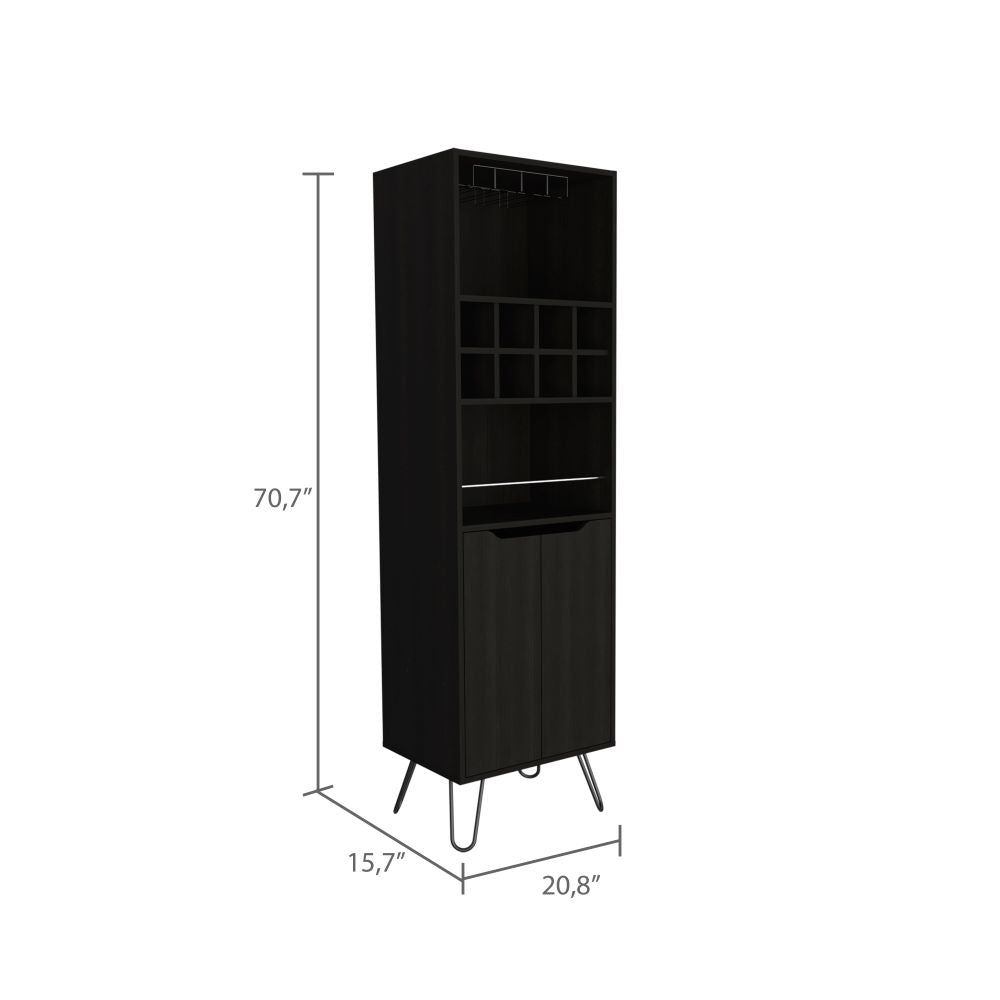 Bar Salek, Wengue, con Espacio Para Botellas y Portacopas  ZF