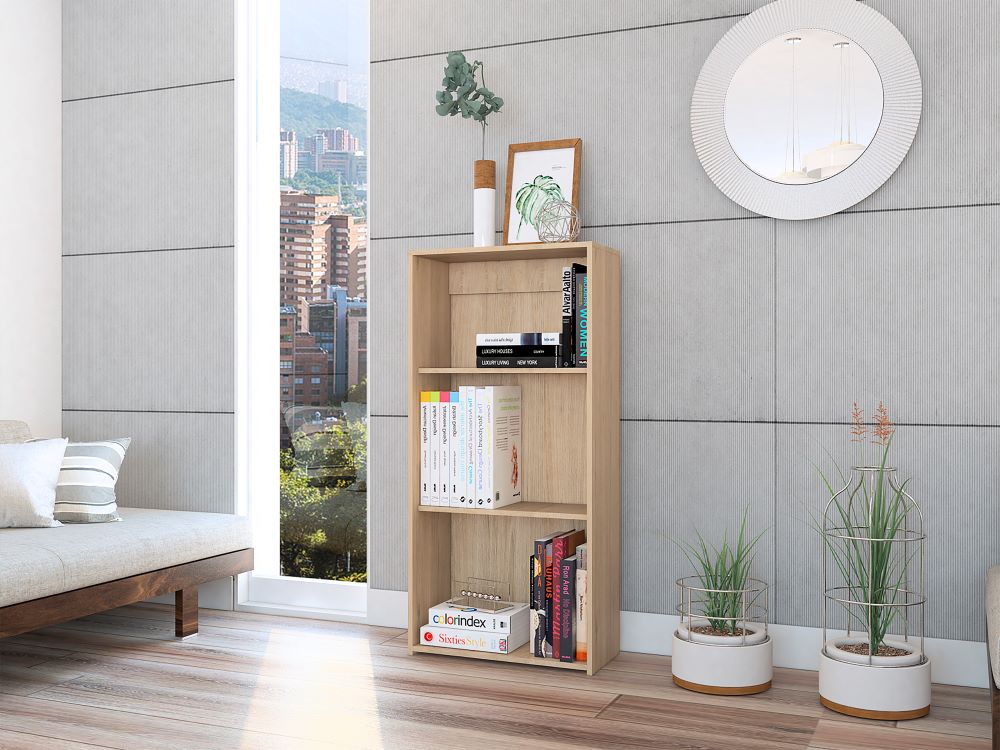 Biblioteca Kalo, Beige, Con Variedad de Entrepaños -NOVEDAD