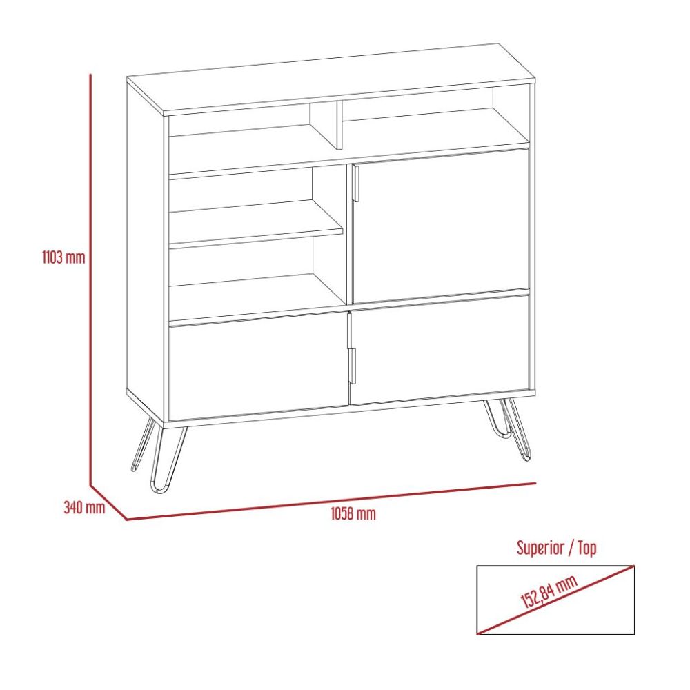 Organizador Burga color Avellana y Humo para Habitación.