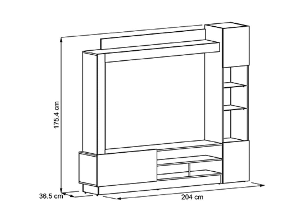 Mesa para TV Bayern, Café claro, con espacio para televisor de hasta 65 pulgadas