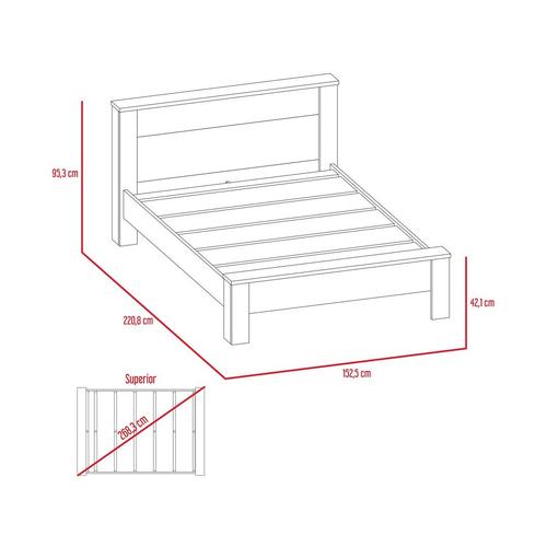 Cama Doble Cantabria, Avellana y Wengue, incluye tendido de tablas ideal