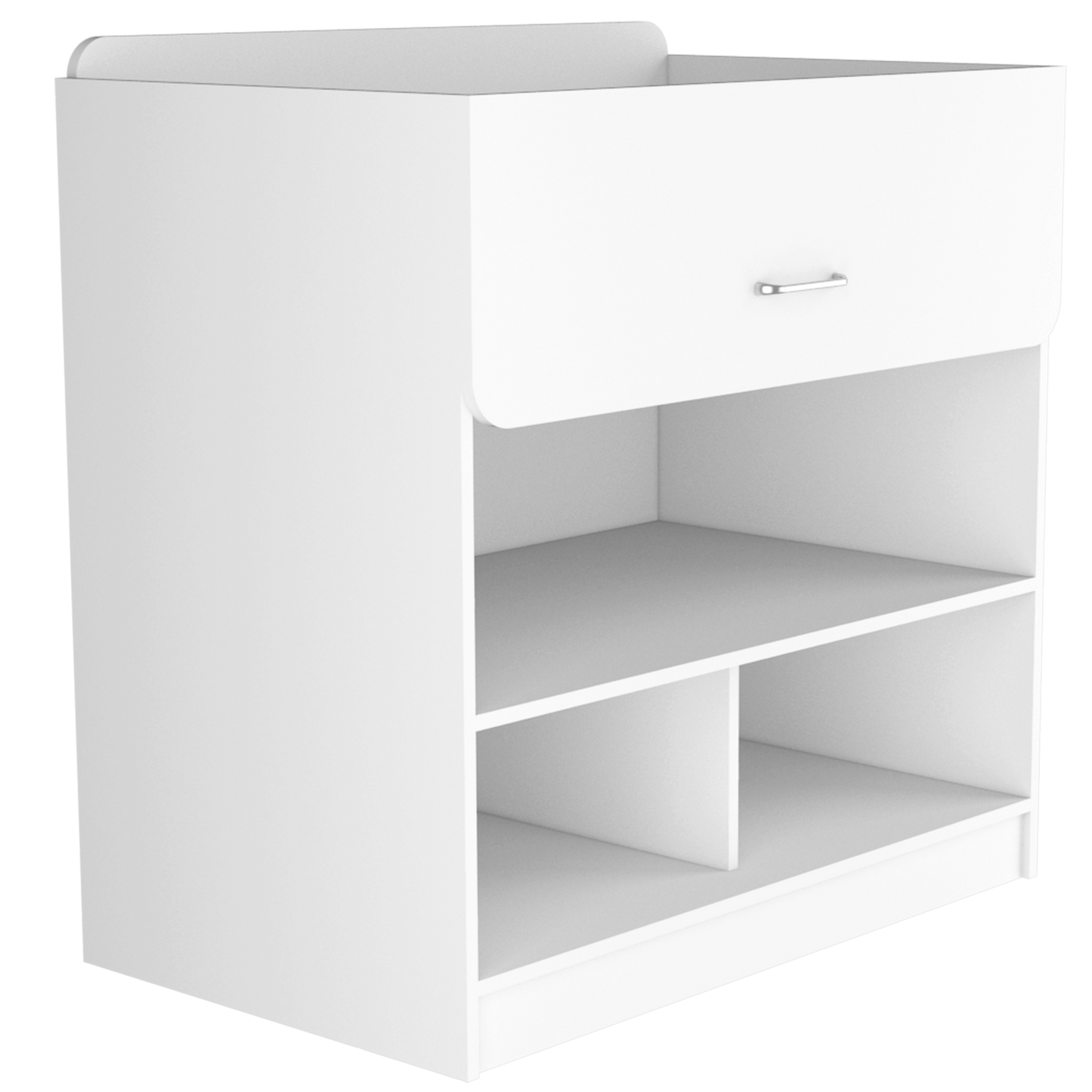 Mueble Cambiador Praga, Blanco, con un cajón multiusos y varios entrepaños