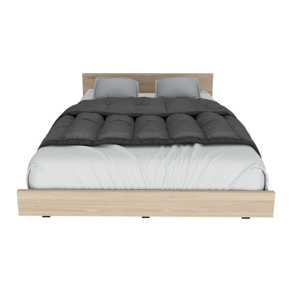 Cama Sencilla Wesley, Beige, incluye tendido de tablones