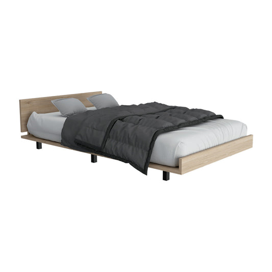 Cama Sencilla Wesley, Beige, incluye tendido de tablones