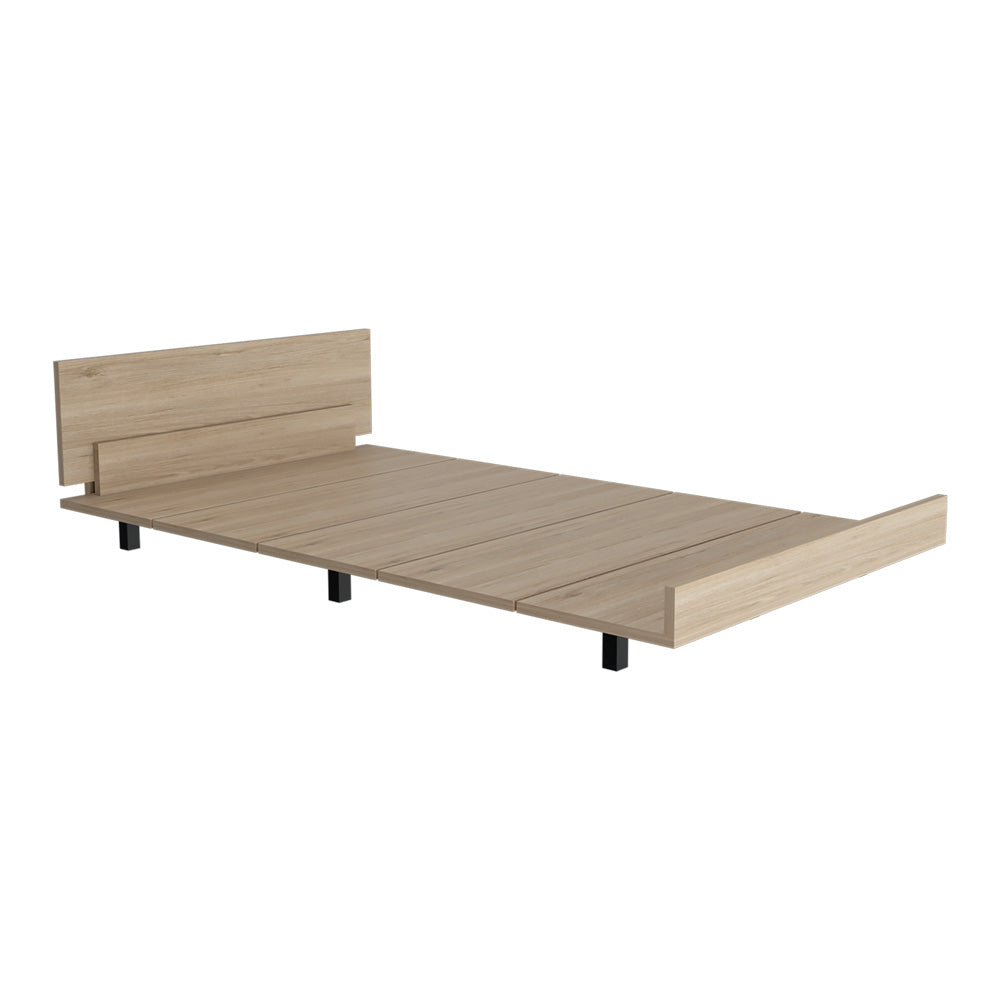 Cama Sencilla Wesley, Beige, incluye tendido de tablones