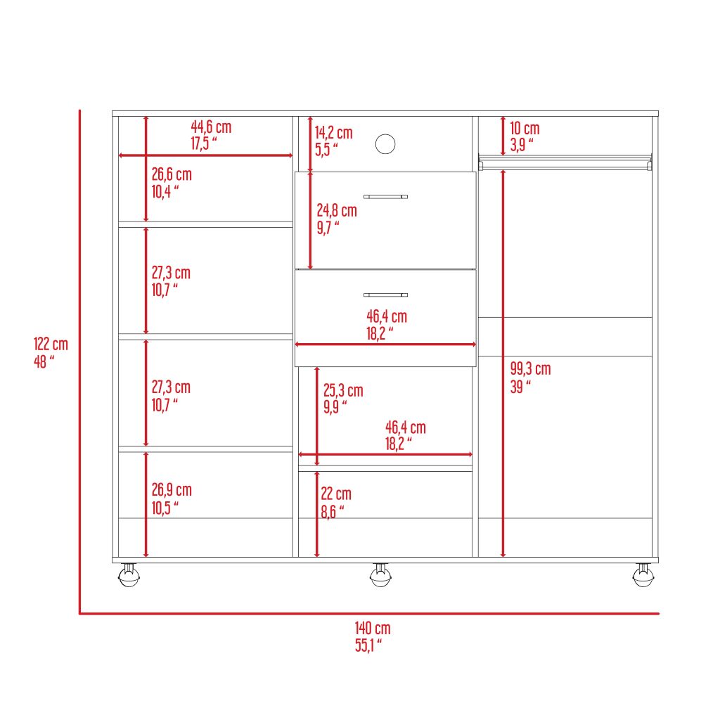 Closet Matrix, Wengue, ideal para espacio reducidos