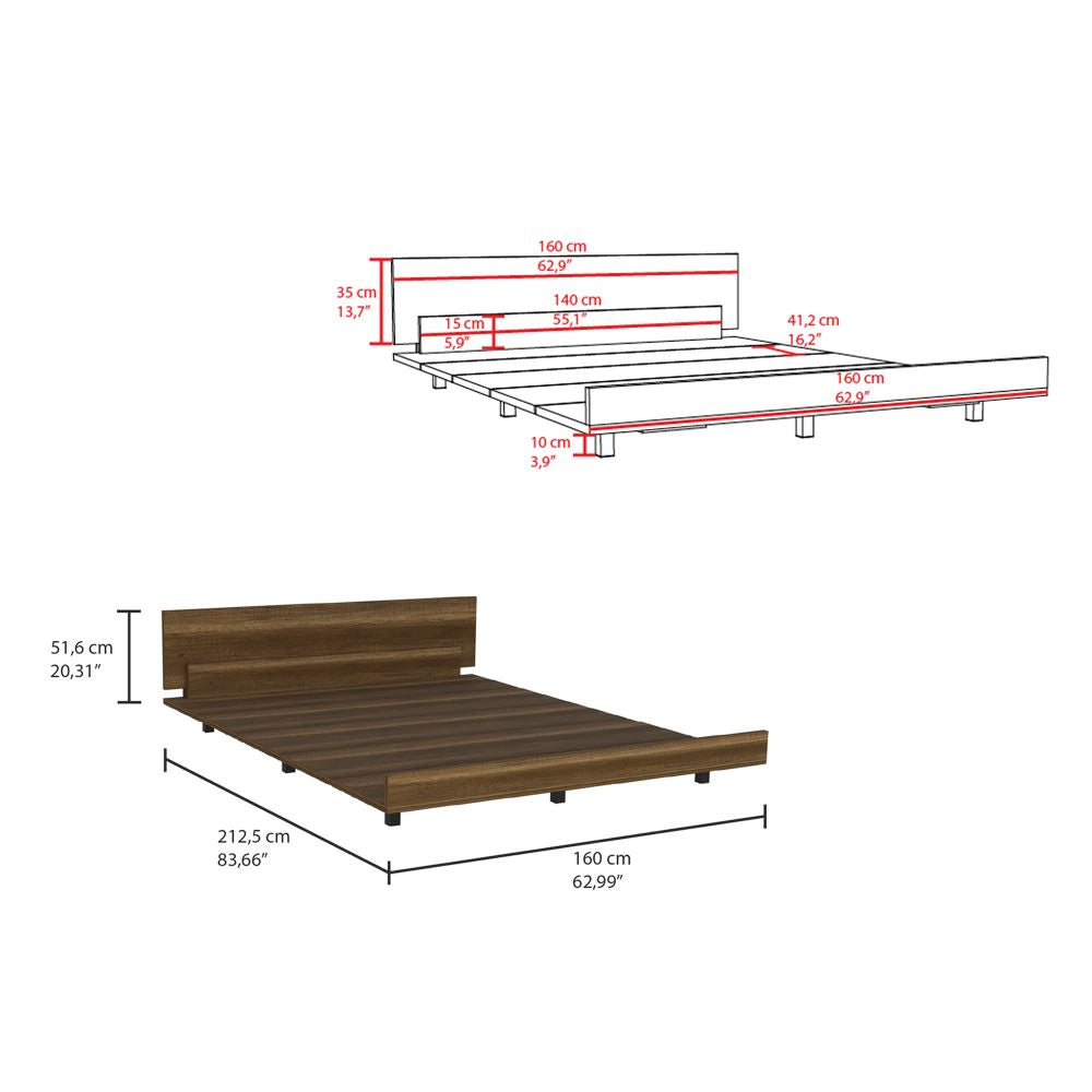 Cama Queen Wesley, Cobre, 160 incluye tendido de tablones