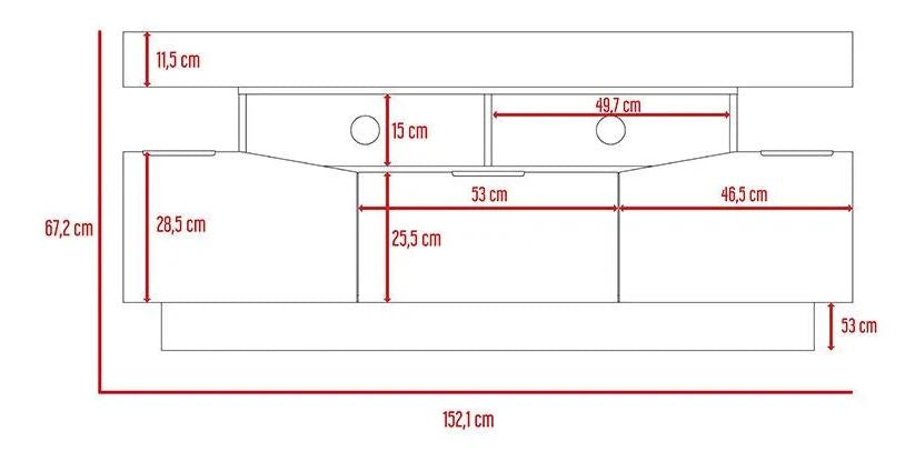 Mesa para TV Teo, Blanco, con espacio para televisor de hasta 55 pulgadas