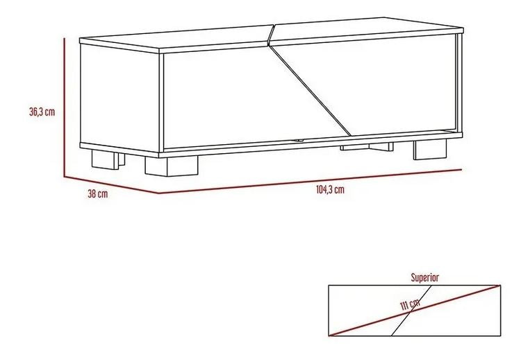 Mesa de Centro Ariel, Caoba y Miel, con una puerta y patas de acero