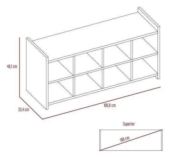 Mesa Auxiliar Zapatero Manati, Carbón y Castaño, con Superficie Para Sentarse y Múltiples Entrepaños