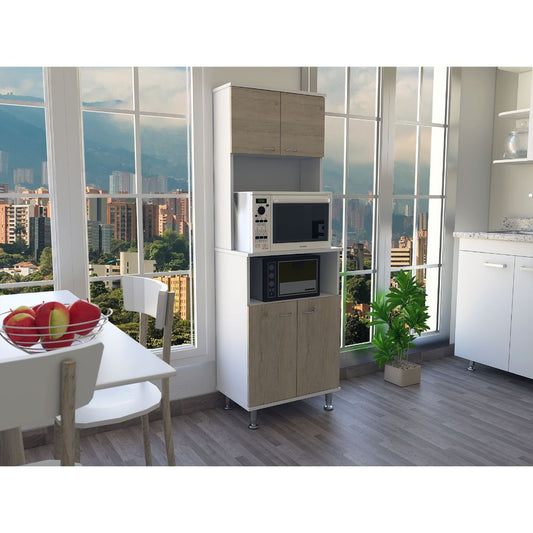 Mueble Alacena Catina color Blanco y Beige para Cocina.