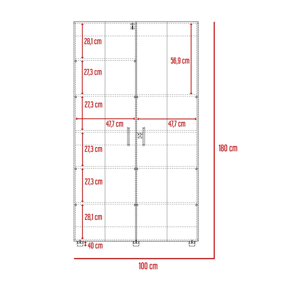 Closet Light, Macadamia y Blanco, con Dos Puertas Batientes y Entrepaños