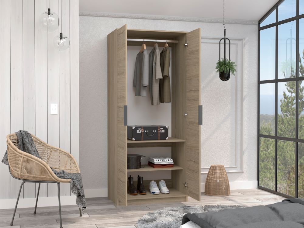 Closet Wesley, Beige y Blanco, diseño moderno con combinación de colores