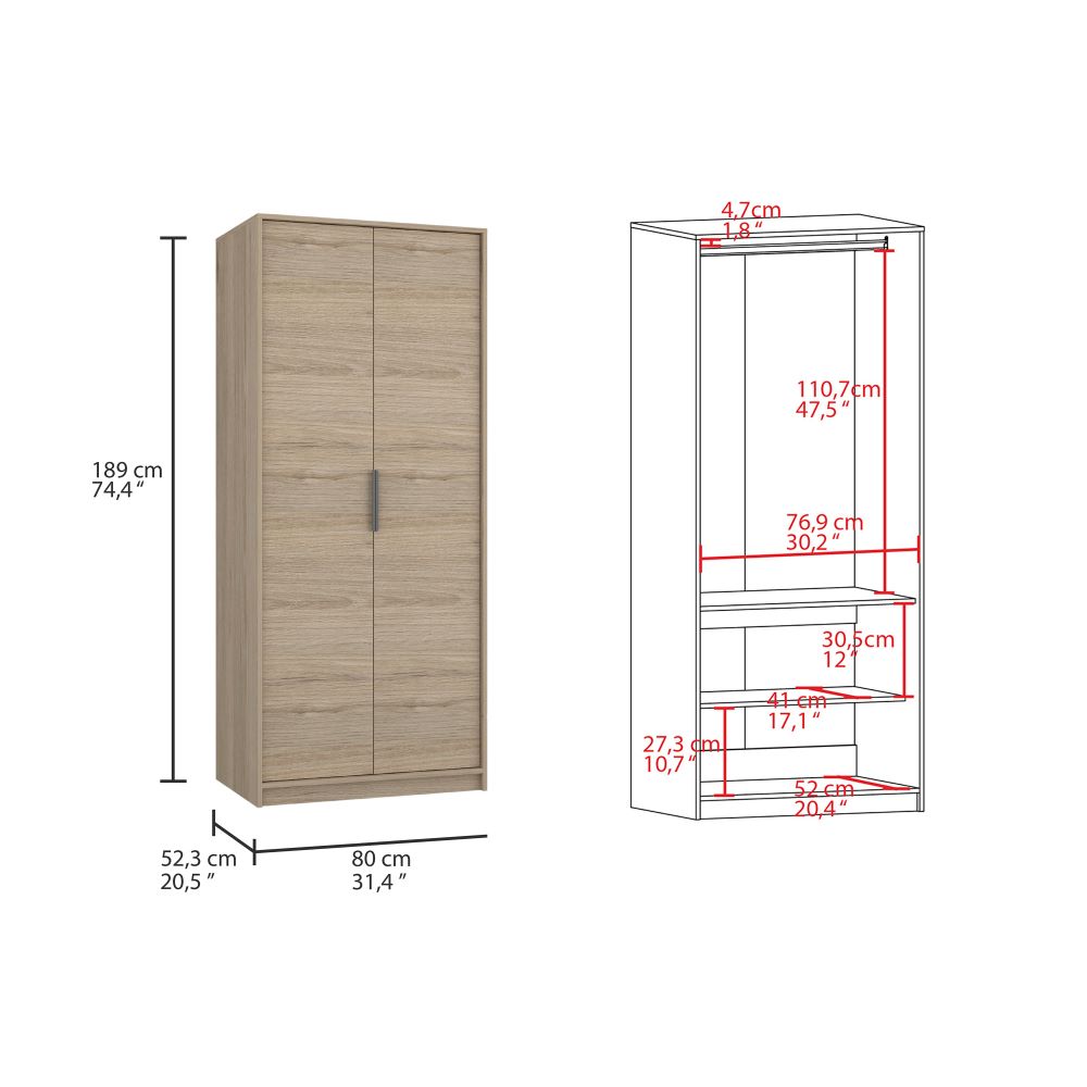 Closet Wesley, Beige y Blanco, diseño moderno con combinación de colores