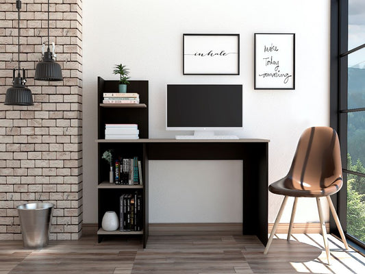 Escritorio ¡Wow!, Wengue y Humo, con un cajón y espacio para artículos de estudio
