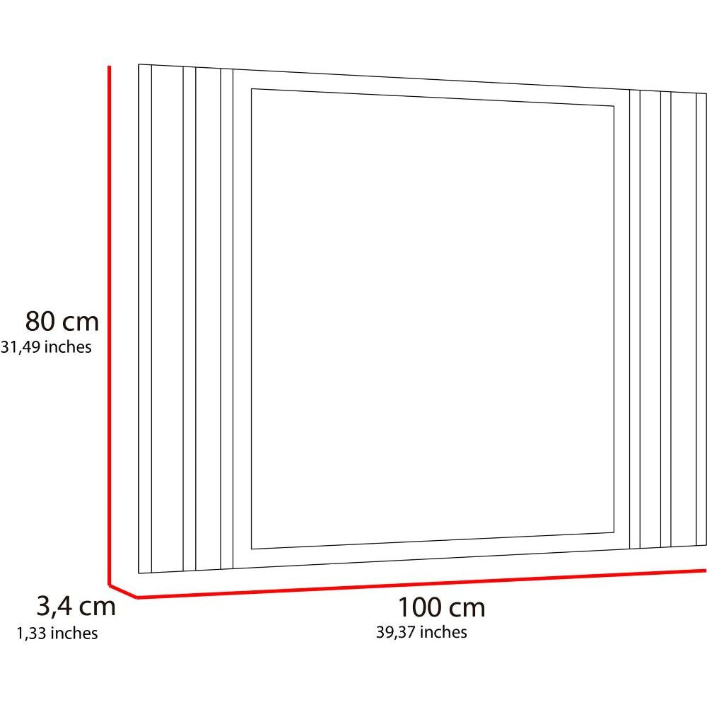 Espejo Rectangular Apolo color Gris para Sala o Baño.