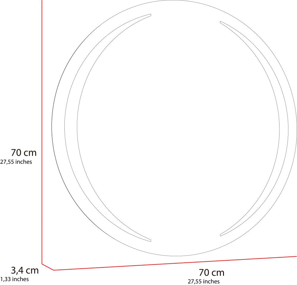 Espejo Circular Oliver color Gris para Sala o Baño.