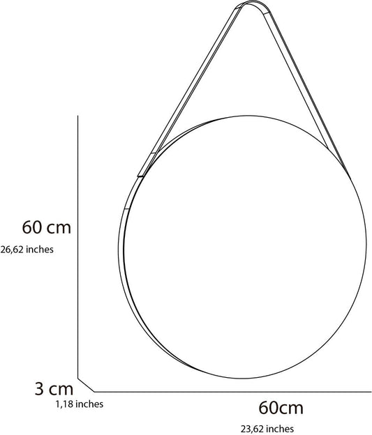 Espejo Circular Persa color Negro para Sala o Baño.