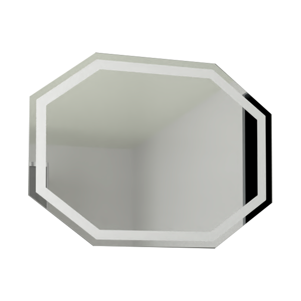 Espejo Hexagonal Mizu color Gris para Sala o Baño.