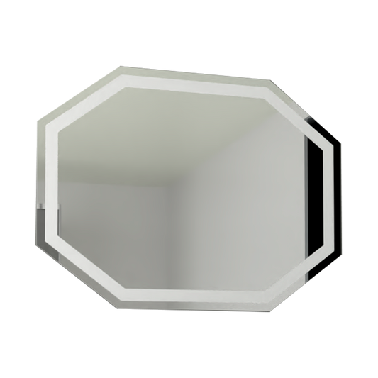 Espejo Hexagonal Mizu color Gris para Sala o Baño.