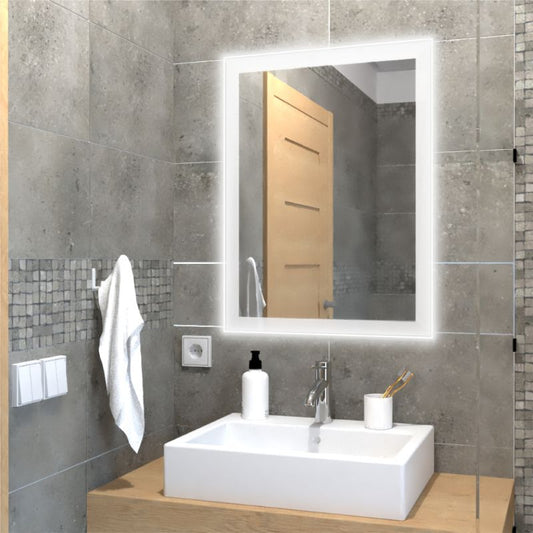 Espejo Rectangular Catania color Gris para Sala o Baño.