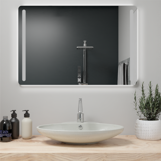 Espejo Rectangular Hera color Gris para Sala o Baño.