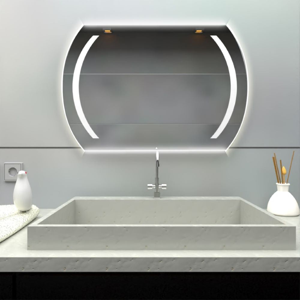 Espejo Rectangular Manson color Gris para Sala o Baño.