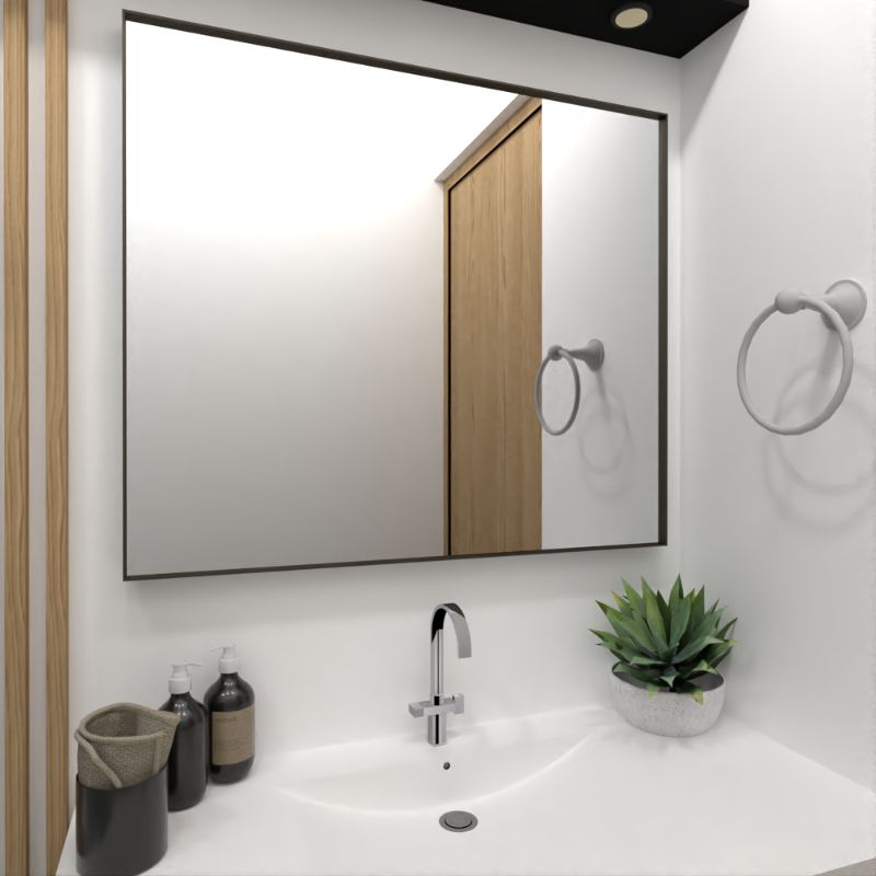 Espejo Rectangular Onix color Negro para Sala o Baño.