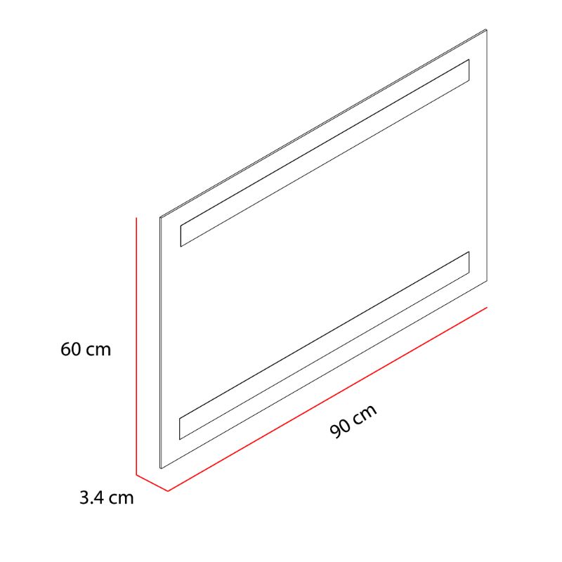 Espejo Rectangular Udine color Gris para Sala o Baño.