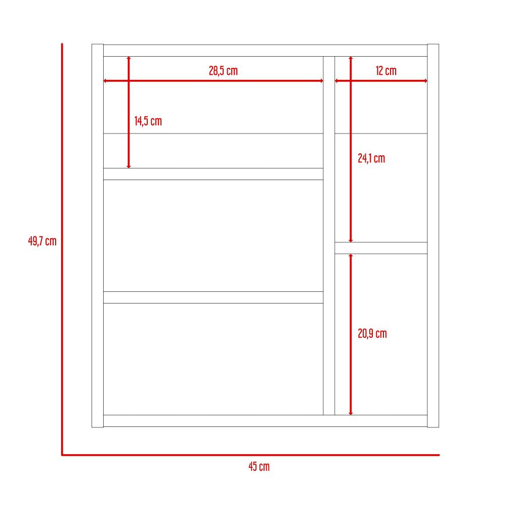 Gabinete de Baño Labell, Blanco, con puerta espejo y entrepaños