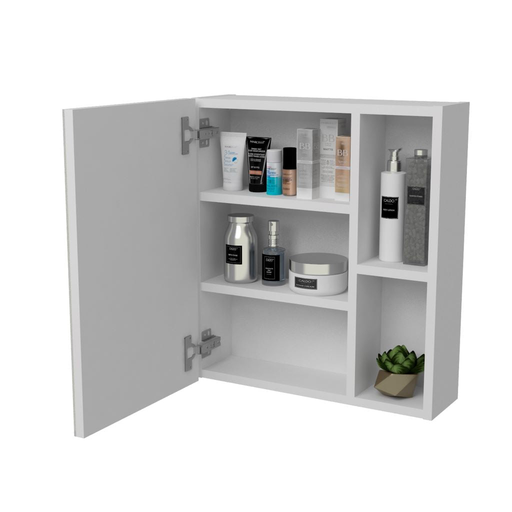 Gabinete de Baño Dakari, Blanco, con Puerta Espejo y Entrepaños X2 ZF