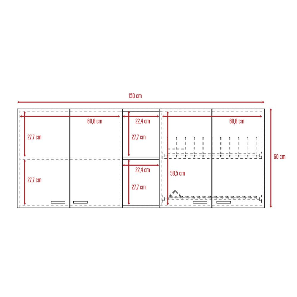 Gabinete Superior Estrella, Wengue, con cuatro puertas batientes ZF