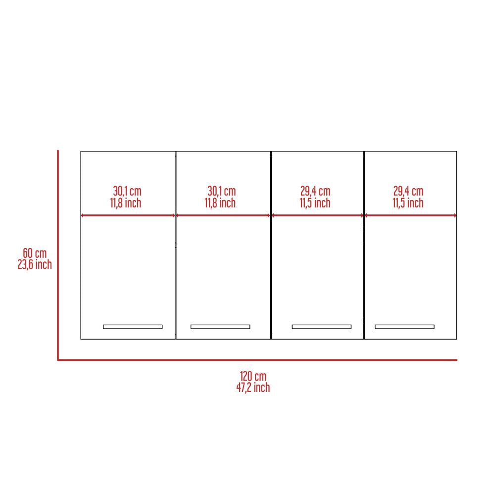 Gabinete Superior Frello, Wengue, con Cuatro Puertas Batientes  ZF