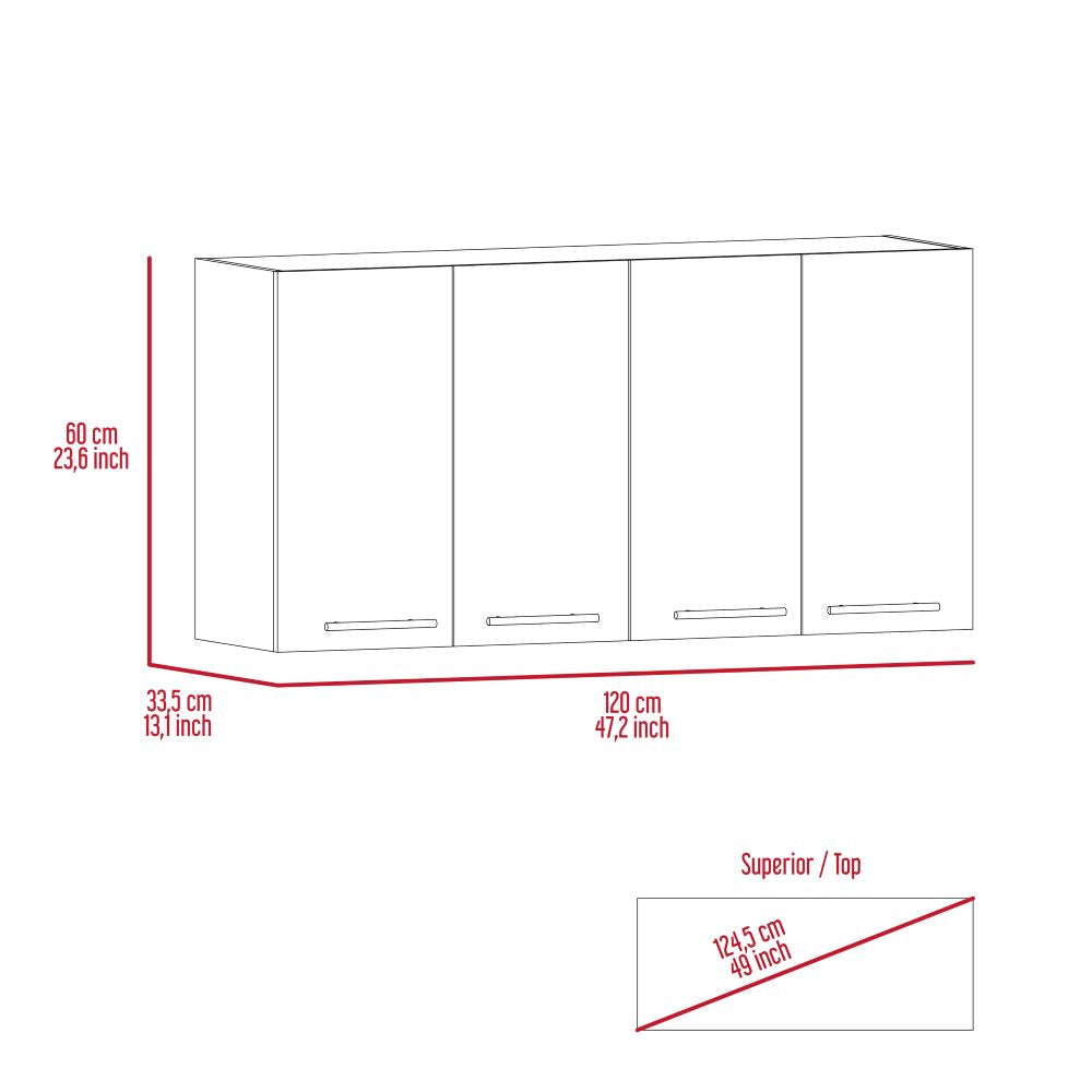 Gabinete Superior Frello, Wengue, con Cuatro Puertas Batientes  ZF