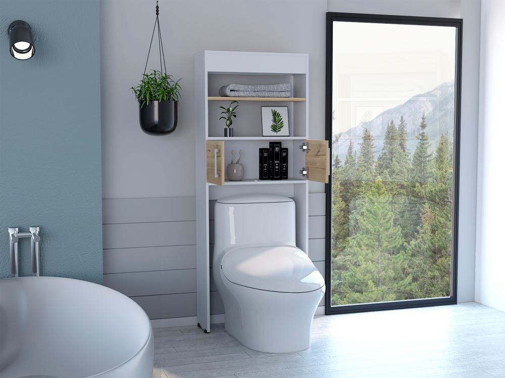 Gabinete de Baño Aqua, Miel y Blanco Duqueza , con Dos Puertas Para Su Almacenamiento