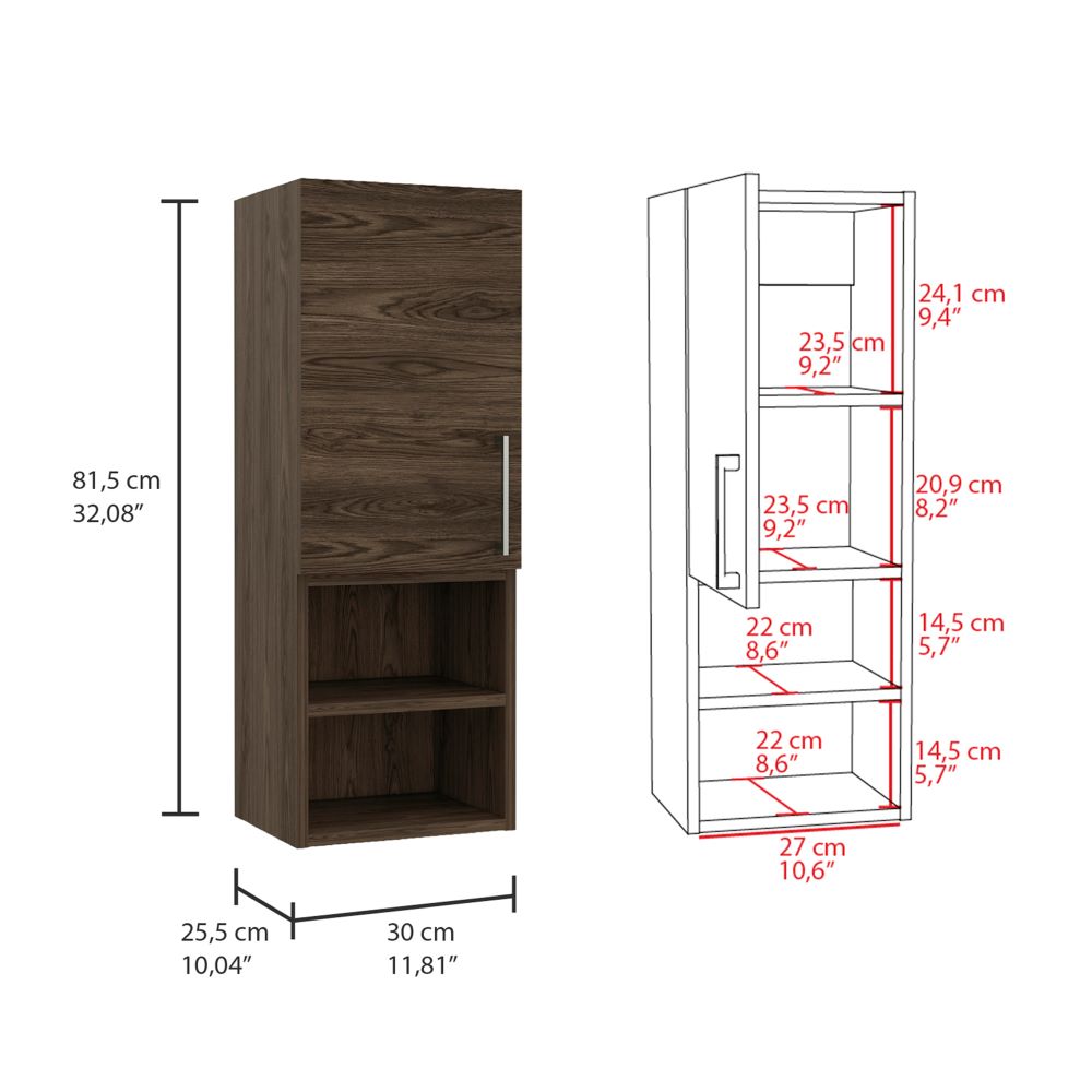 Gabinete de Baño Apolis, Chocolate, con espacio para guardar objetos de aseo personal