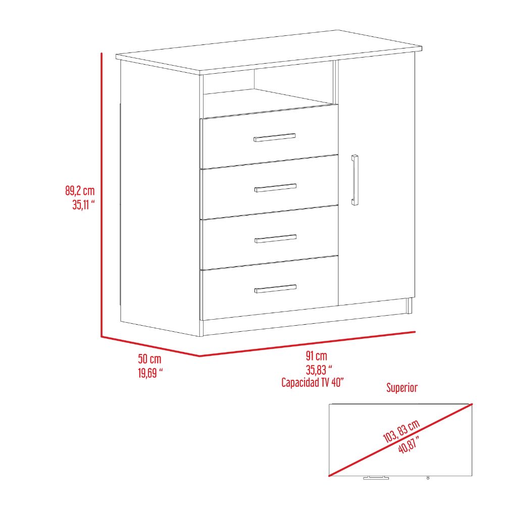 Organizador Barlovento color Ceniza para Habitación.