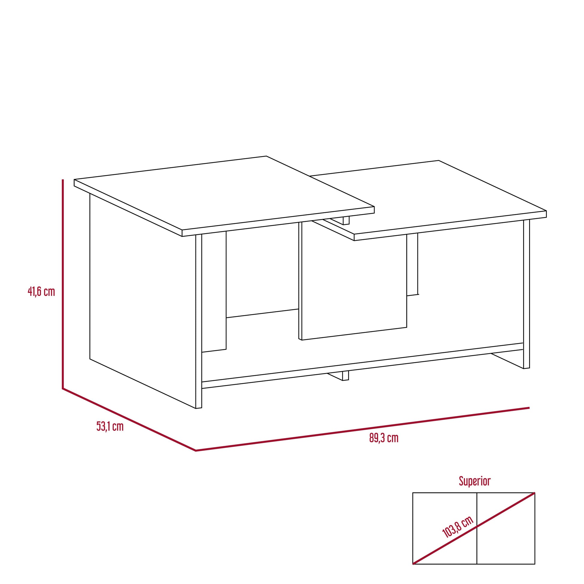 Combo para Sala Puracé, incluye Mesa para TV y Mesa de Centro.